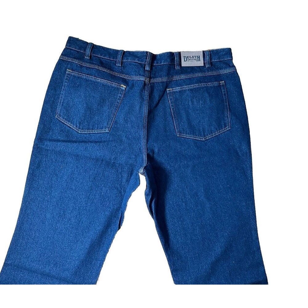 Duluth‎ Trading Jeans Mens 46x28 Dark Wash Never Worn Cotton Fire Hose Pockets - Picture 4 of 6